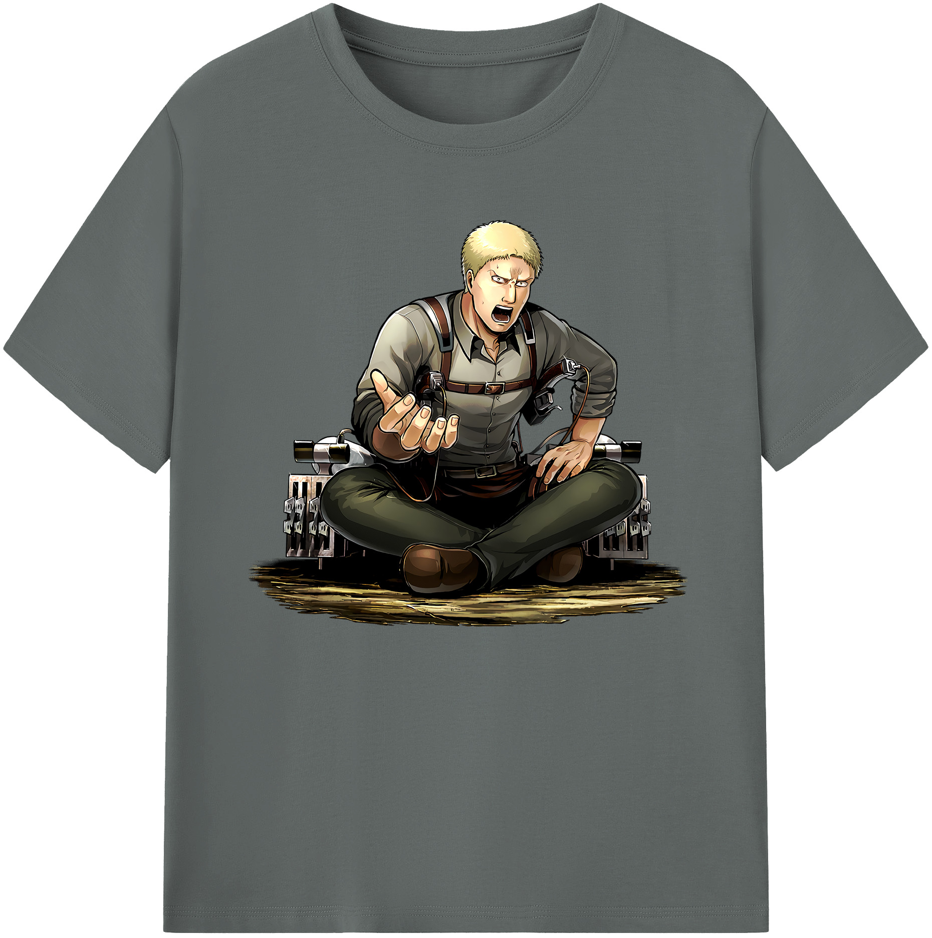 （画像用） 進撃の巨人 ライナー・ブラウン Attack on Titan Reiner Braun 綿100％ メンズ半袖Tシャツ｜肌触りやわらか＆通気性